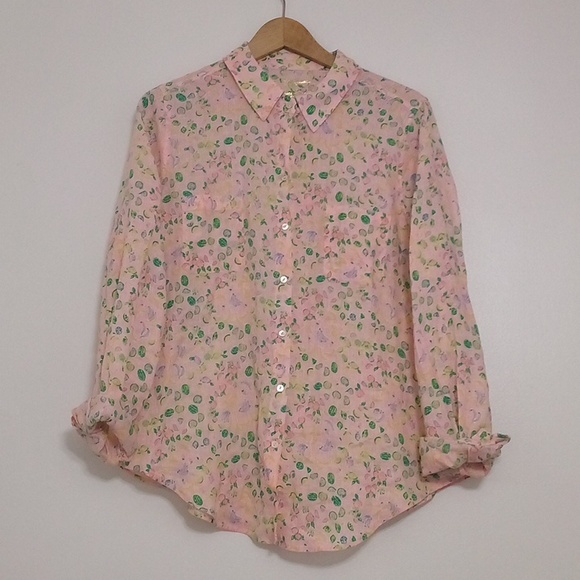 Lilly Pulitzer Tops - Lilly Pulitzer Juicy Fruit Linen Shirt